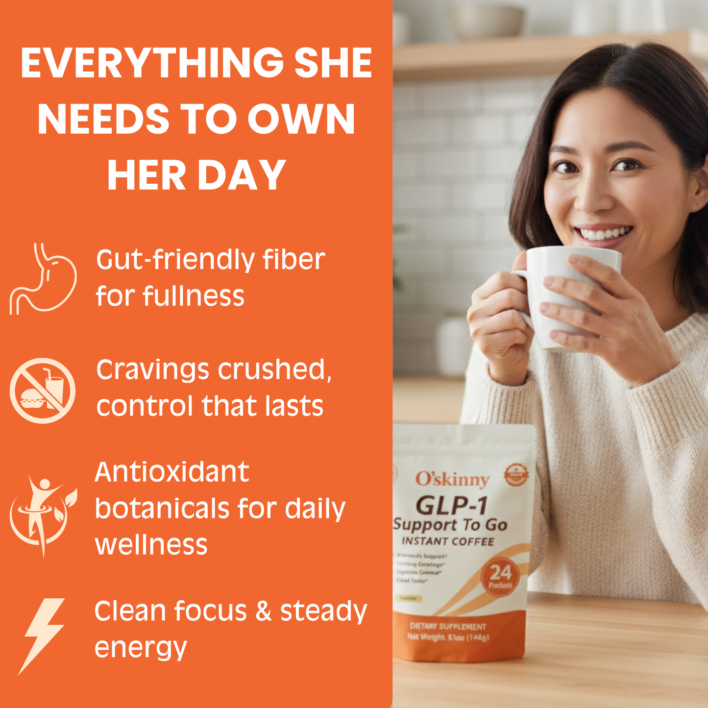 O'Skinny GLP-1 Instant Coffee