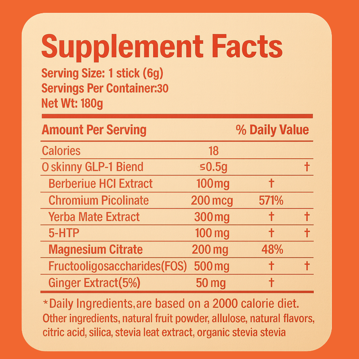 O'Skinny GLP-1 Drink Mix